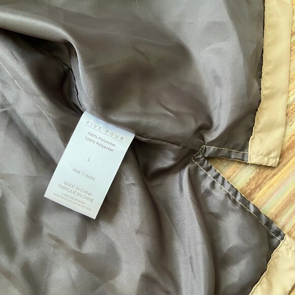 Five Four Men's Windbreaker Hooded Jacket w/ Pockets Lightweight Khaki Beige NWT - Picture 5 of 8